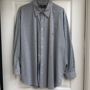 Ralph Lauren Men's Black and White Striped Shirt